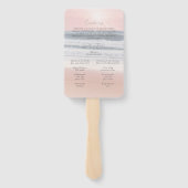 Strandhochzeit bei Sonnenuntergang Fächer (Rückseite)