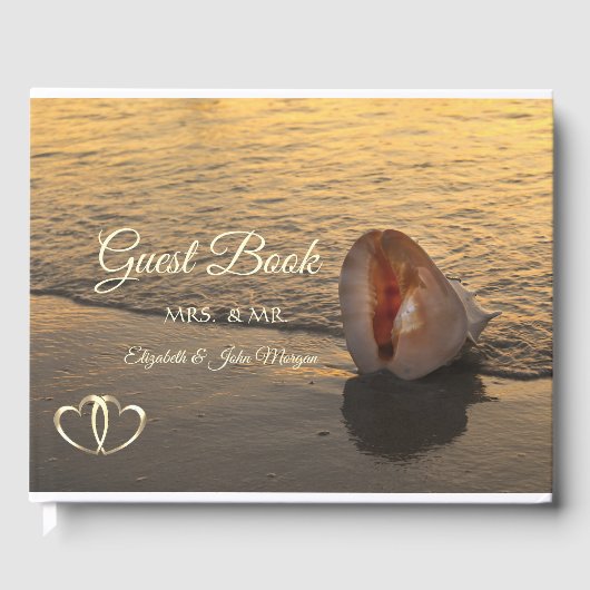 Strandhochzeit bei Sonnenuntergang, Gästebuch aus (Vorderseite)