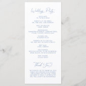 Strandhochzeit Blau Beach Shell Monogramm Hochzeit Programm (Rückseite)