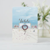 Strandhochzeit, Blumengitter Tischkarte Einladung (Stehend Vorderseite)