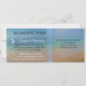 Strandhochzeit| Boarding Pass Ticket Zielort Einladung (Vorderseite)
