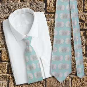 Strandhochzeit Bräutigam Sanddollar Blau Krawatte