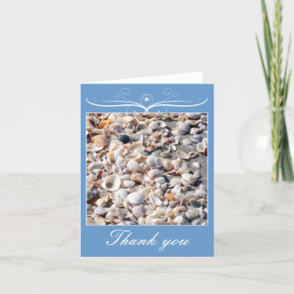 Strandhochzeit, Danke mit Muscheln Karte