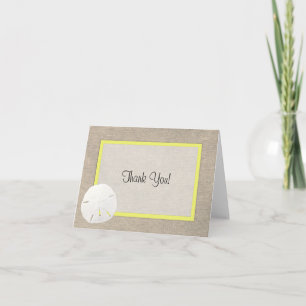 Strandhochzeit Dankeskarten mit Sanddollar - Gelb Dankeskarte