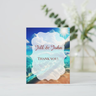Strandhochzeit Dankeskarten Notiz Tropischer Ozean Dankeskarte