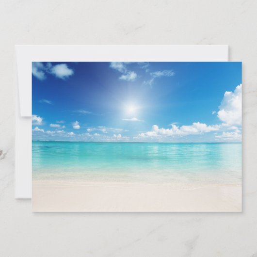 Strandhochzeit |, das Ihre Fotos | personifizieren Einladung (Rückseite)