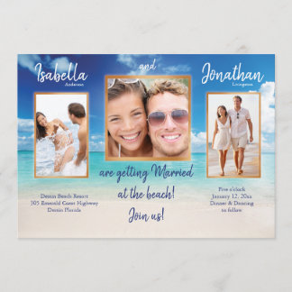 Strandhochzeit |, das Ihre Fotos | personifizieren Einladung