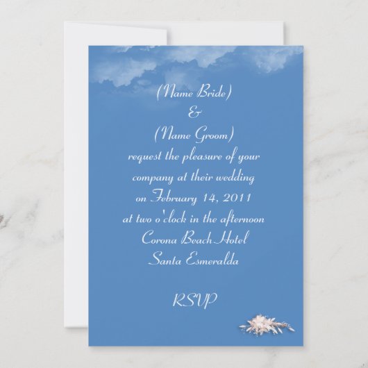 Strandhochzeit Einladung (Rückseite)