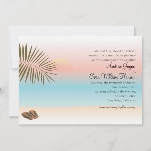 Strandhochzeit Einladung (Vorderseite)