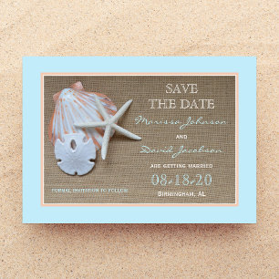 Strandhochzeit-Einladung zur Vorankündigung Save The Date