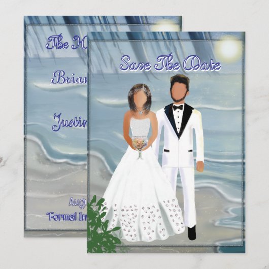 Strandhochzeit Flitterwochen Save The Date (Vorne/Hinten)