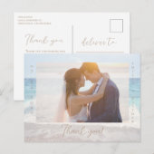 Strandhochzeit Foto Danke Postkarte (Vorne/Hinten)