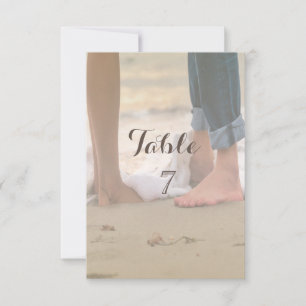 Strandhochzeit, Fuß-Tischkarte Einladung