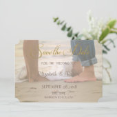 Strandhochzeit, Füße Save The Date (Stehend Vorderseite)
