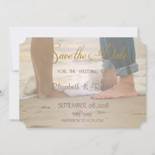 Strandhochzeit, Füße Save The Date (Vorderseite)