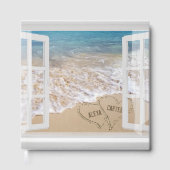 Strandhochzeit Herzen im Fenster Gästebuch (Vorderseite)