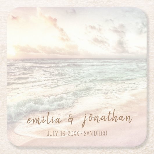 Strandhochzeit | Hochzeit am Meer Rechteckiger Pappuntersetzer (Vorderseite)