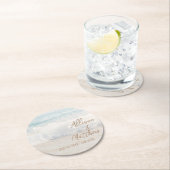 Strandhochzeit | Hochzeit am Meer Runder Pappuntersetzer (Vor Ort)