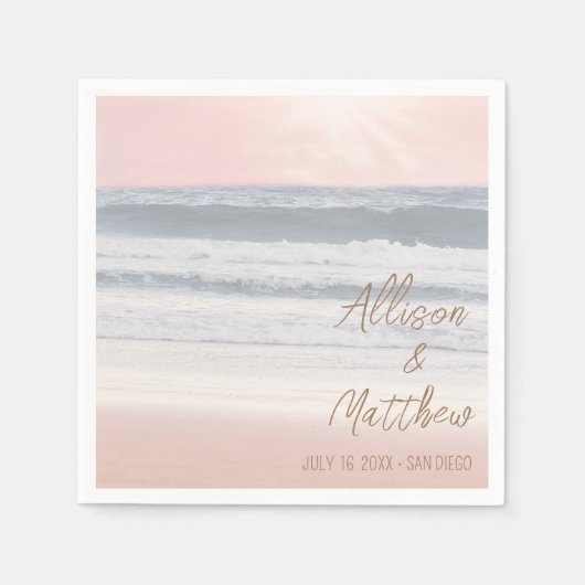 Strandhochzeit | Hochzeit am Meer Serviette (Vorderseite)