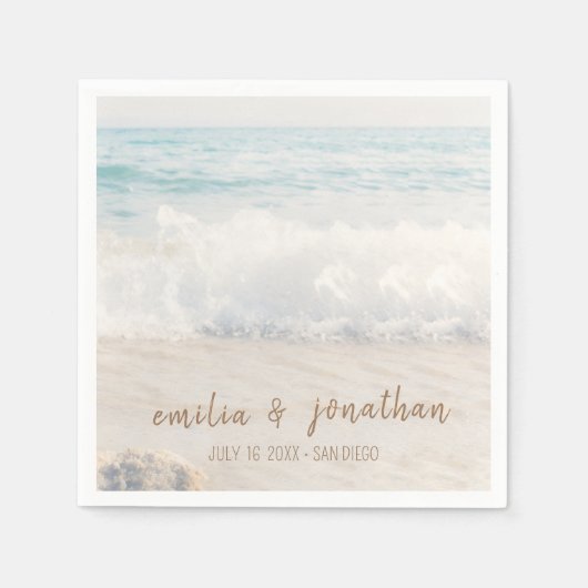 Strandhochzeit | Hochzeit am Meer Serviette (Vorderseite)