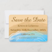 Strandhochzeit in Wasserfarben Save The Date (Vorderseite)