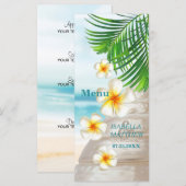 Strandhochzeit - Menü Menükarte (Vorne/Hinten)
