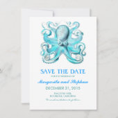 Strandhochzeit mit Oktopus Save the Date (Vorderseite)