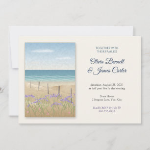 Strandhochzeit mit Strandlavendel und Dünen Gras Einladung