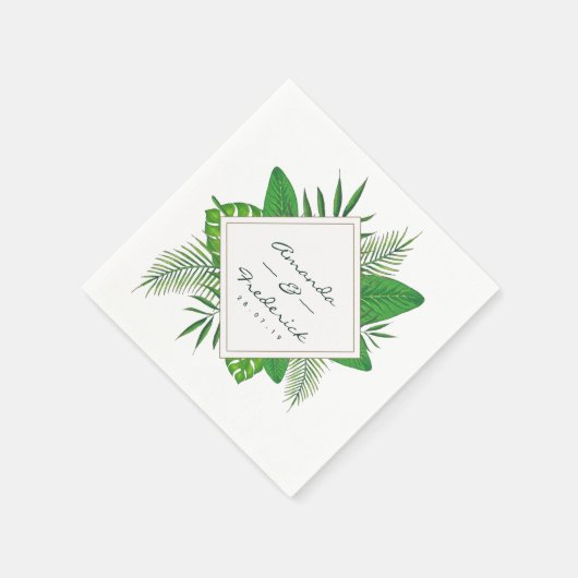 Strandhochzeit mit tropischen Blätter Serviette (Ecke)