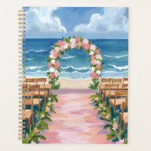 Strandhochzeit Mittelgang Floral Wasserfarbe