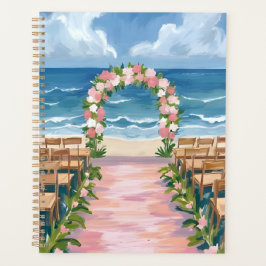 Strandhochzeit Mittelgang Floral Wasserfarbe Planer