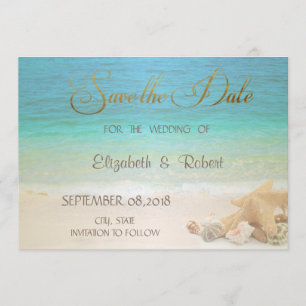 Strandhochzeit Muscheln Save The Date