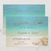 Strandhochzeit Muscheln Save The Date (Vorne/Hinten)