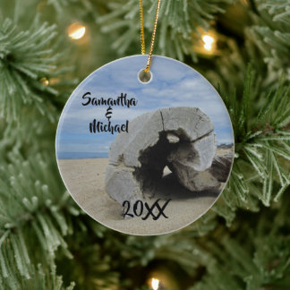 Strandhochzeit Neuvermählte Erstes Weihnachten Keramik Ornament