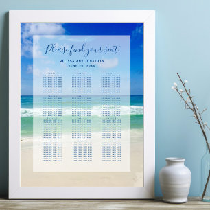 Strandhochzeit Ozean Foto 12 Tisch Sitzordnung Poster
