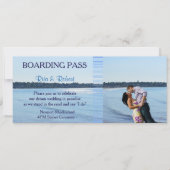 Strandhochzeit| Paare Boarding Pass Ticket- Einladung (Vorderseite)