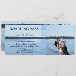 Strandhochzeit| Paare Boarding Pass Ticket- Einladung