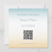 Strandhochzeit QR-Code-Beilagekarte Einladung (Vorderseite)