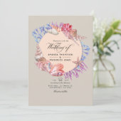 Strandhochzeit QR Code RSVP Einladung (Stehend Vorderseite)