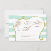 Strandhochzeit RSVP Karte (Vorderseite)