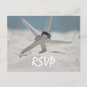 Strandhochzeit-RSVP mit Foto Einladungspostkarte