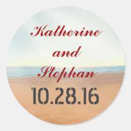 Strandhochzeit Runder Aufkleber