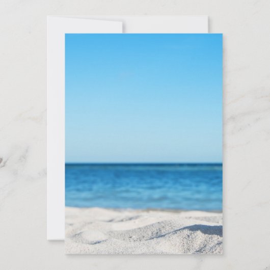 Strandhochzeit, Sandstrand, weiße Muscheln Save th Save The Date (Rückseite)