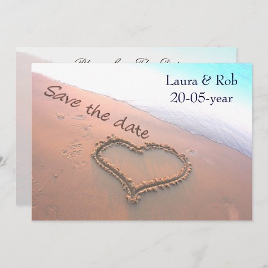 Strandhochzeit Save the Date (Vorne/Hinten)