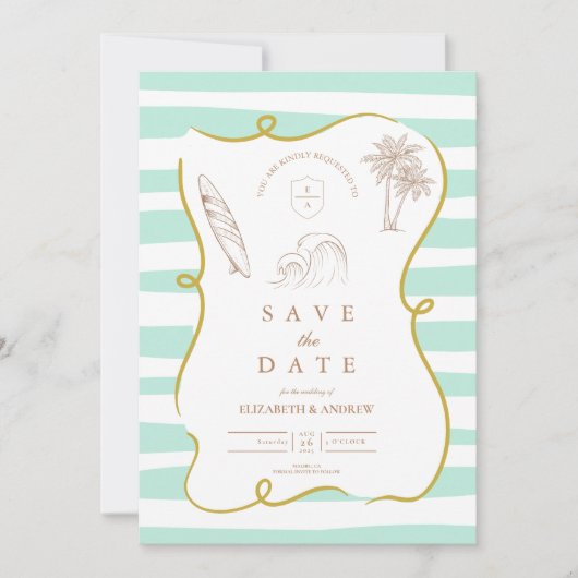 Strandhochzeit Save The Date (Vorderseite)