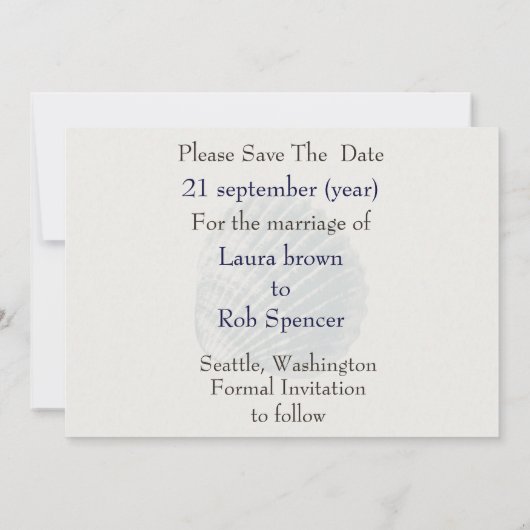 Strandhochzeit Save the Date (Rückseite)