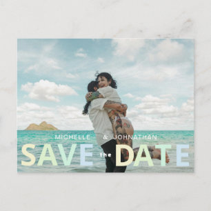 Strandhochzeit Save the Date Foto QR Code Postkarte