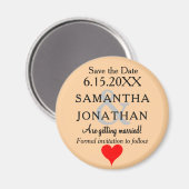 Strandhochzeit Save the Date Herz Magnet (Vorderseite/Rückseite)