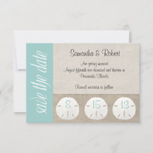 Strandhochzeit Save-the-Date mit Sanddollars Save The Date