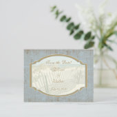 Strandhochzeit Save the Date Postkarte (Stehend Vorderseite)